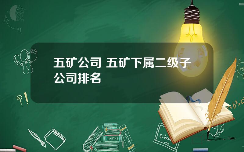 五矿公司 五矿下属二级子公司排名
